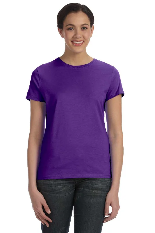 trendy purple T-shirts -Hanes Womens Nano-T Short Sleeve Crewneck T-Shirt - Purple