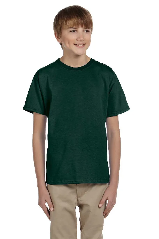 bright teal T-shirts -Hanes Youth EcoSmart Short Sleeve Crewneck T-Shirt - Deep Forest Green