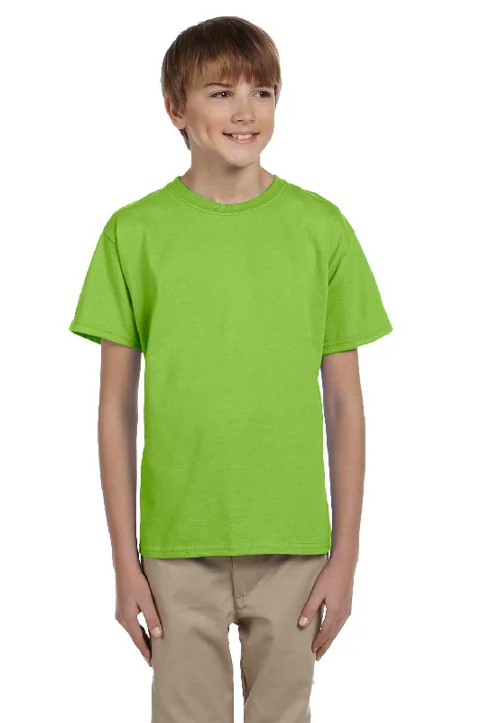 classic black T-shirts -Hanes Youth EcoSmart Short Sleeve Crewneck T-Shirt - Lime Green - Closeout