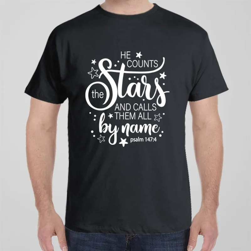 eco-friendly green T-shirts -He counts the stars T-shirt