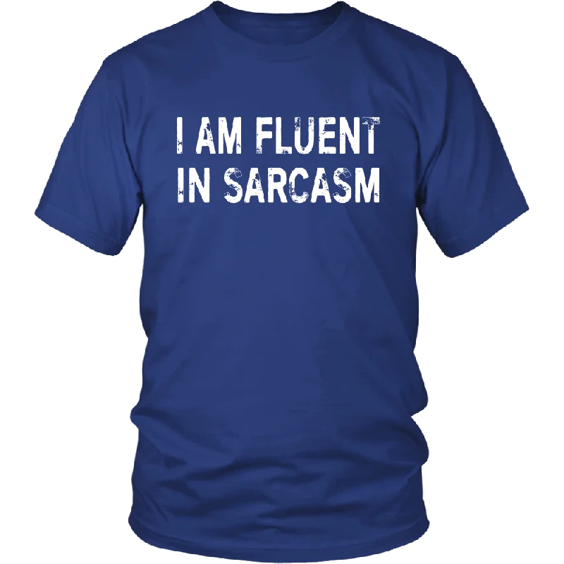 polyester purple T-shirts -I am Fluent in Sarcasm - Unisex T-Shirt