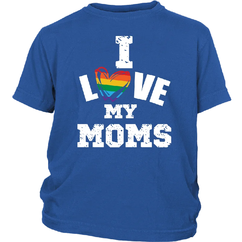 holiday blue T-shirts -I LOVE MY MOMS LGBTQ Pride Child / Youth T-Shirt