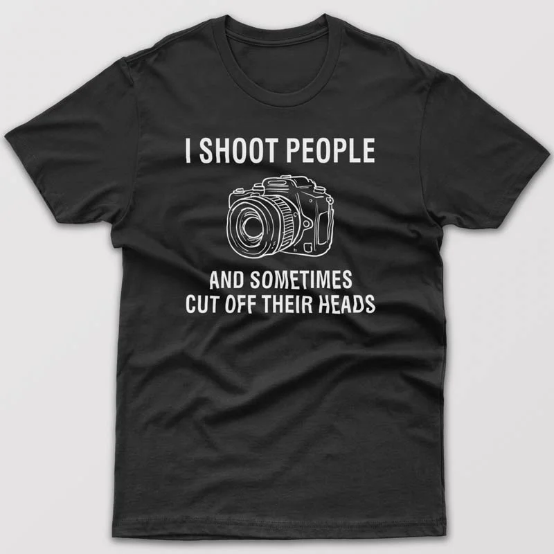 minimalist orange T-shirts -I shoot people - T-shirt