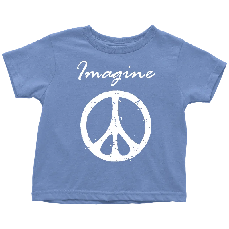 bold maroon T-shirts -IMAGINE PEACE Short Sleeve Toddler T-Shirt