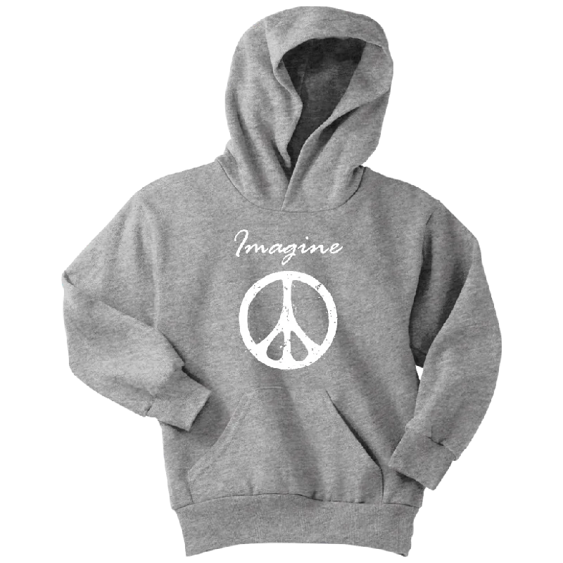 organic purple T-shirts -IMAGINE PEACE Youth Hoodie Sweatshirt