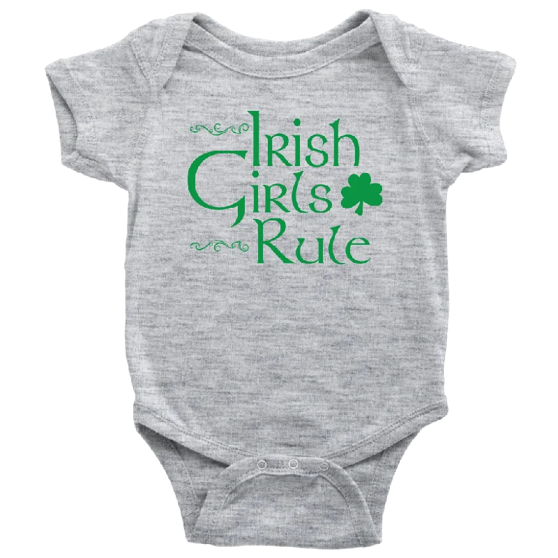 casual green T-shirts -Irish Girls Rule Baby Bodysuit