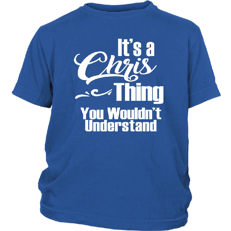 crew-neck yellow T-shirts -It's a CHRIS Thing Child/Youth T-Shirt You Wouldn't Understand