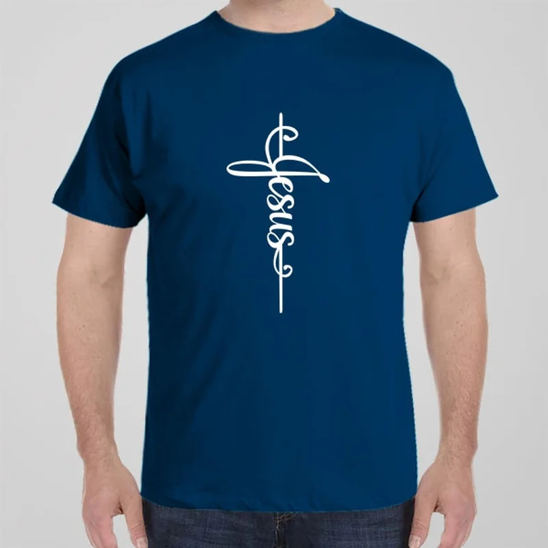 team blue T-shirts -Jesus Cross T-shirt