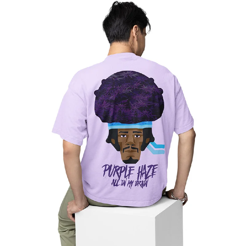 stylish indigo T-shirts -Jimi Hendrix Oversized T shirt - Purple Haze