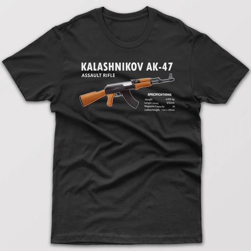 V-neck teal T-shirts -Kalashnikov AK-47 - T-shirt