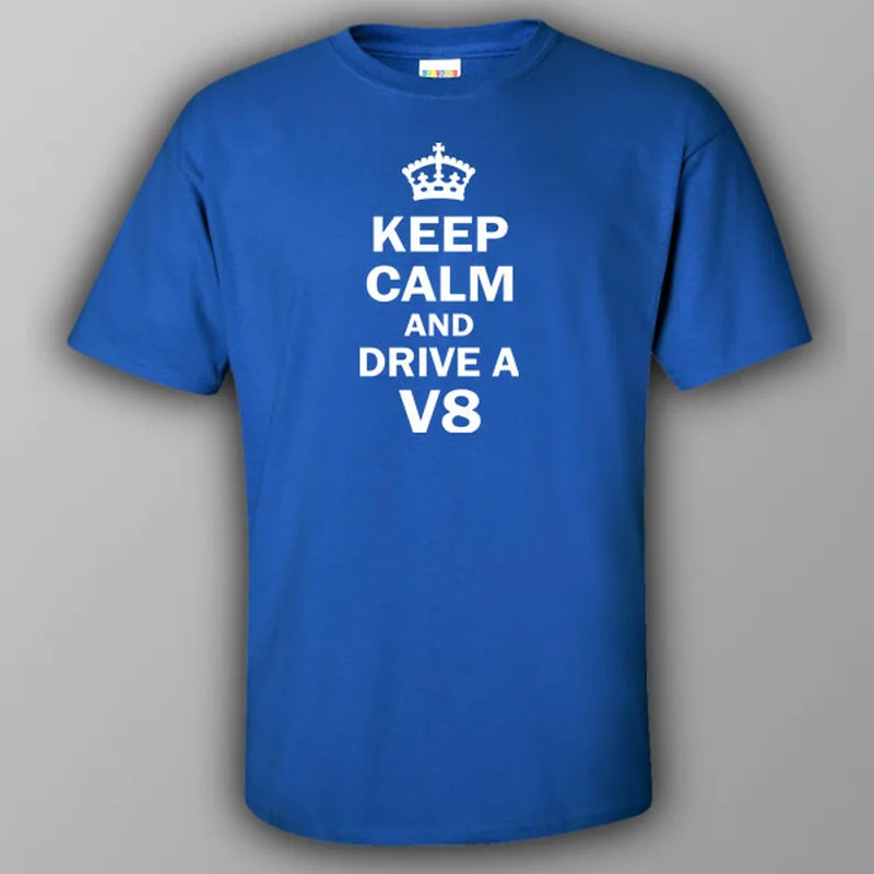 custom grey T-shirts -Keep calm and drive a V8 - T-shirt