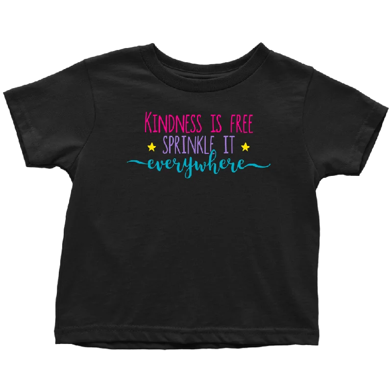 cotton black T-shirts -KINDNESS is FREE, Sprinkle it Everywhere Toddler T-Shirt