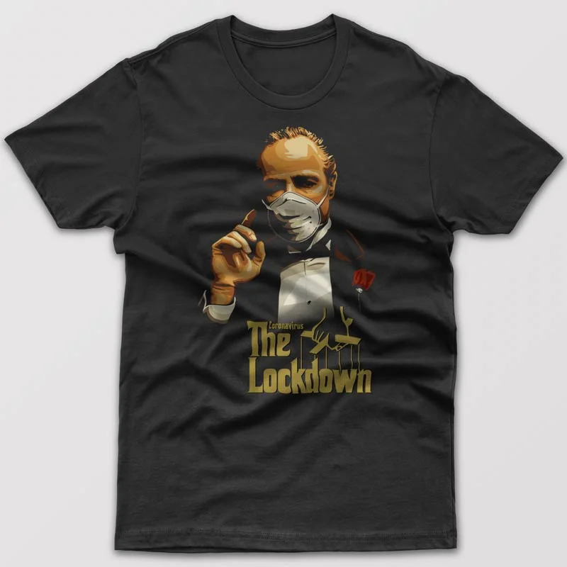 cotton blue T-shirts -The Lockdown Godfather - T-shirt