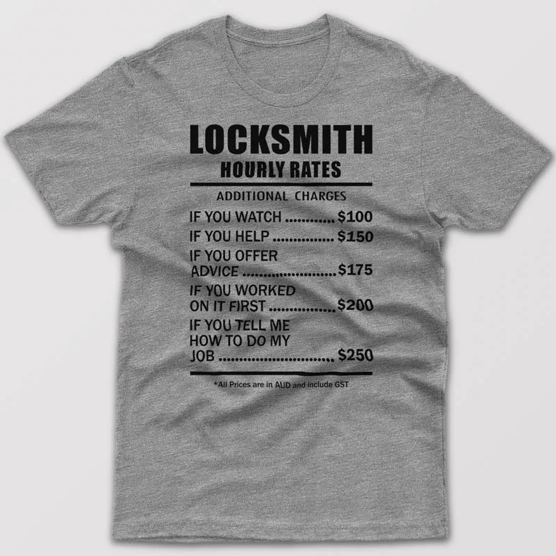 durable brown T-shirts -Locksmith Hourly Rates - T-shirt