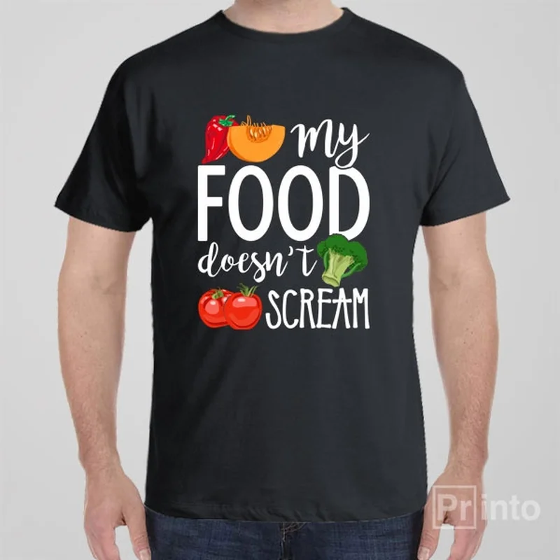 bold blue T-shirts -My food doesn't scream T-shirt