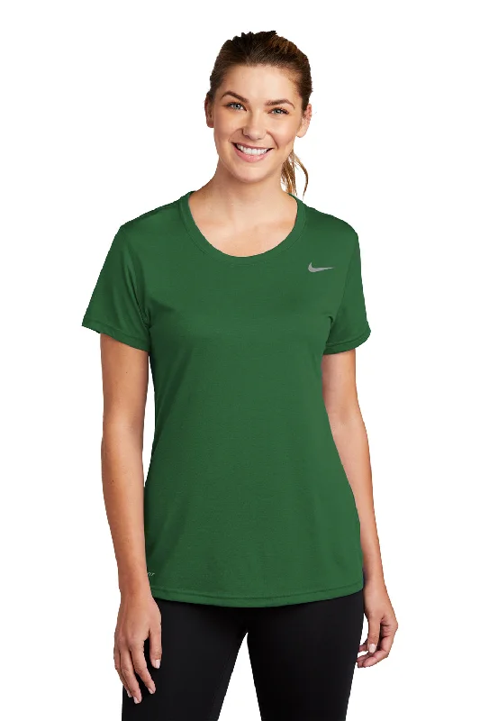 athletic teal T-shirts -Nike Womens Legend Dri-Fit Moisture Wicking Short Sleeve Crewneck T-Shirt - Gorge Green