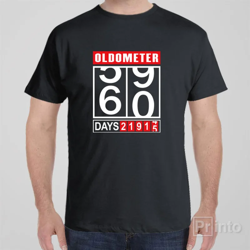 holiday grey T-shirts -Oldometer 60th birthday - T-shirt