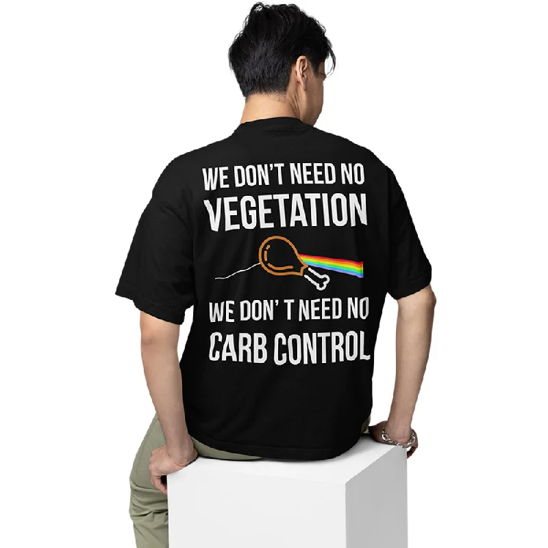 pocket grey T-shirts -Pink Floyd Oversized T shirt - We Don't Need No Vegetation