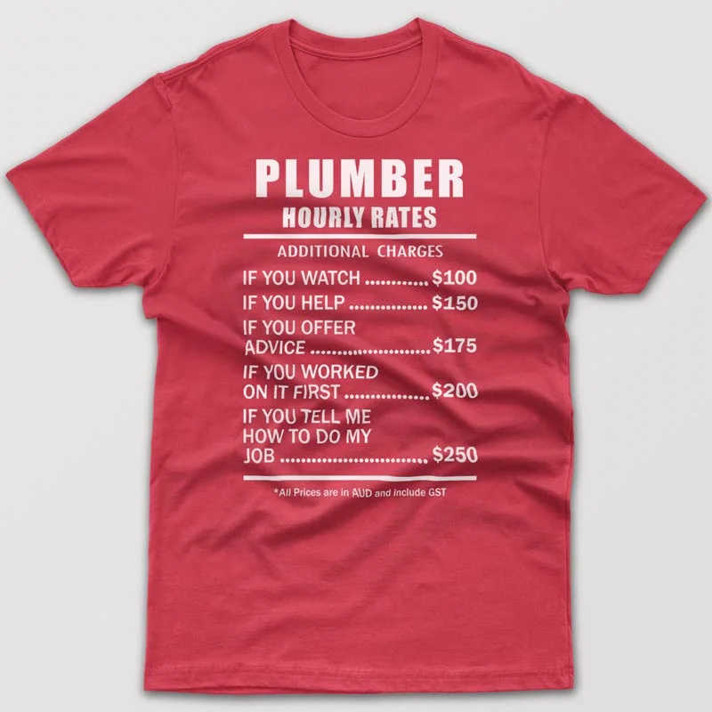 holiday grey T-shirts -Plumber Hourly Rates - T-shirt