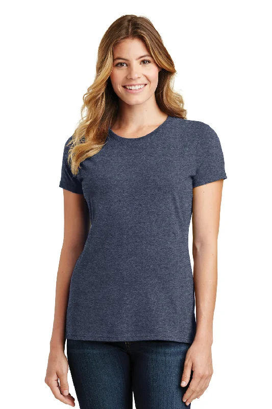 organic purple T-shirts -Port & Company Womens Fan Favorite Short Sleeve Crewneck T-Shirt - Heather Navy Blue