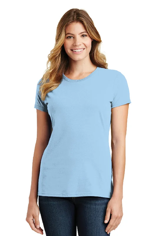 tie-dye brown T-shirts -Port & Company Womens Fan Favorite Short Sleeve Crewneck T-Shirt - Light Blue