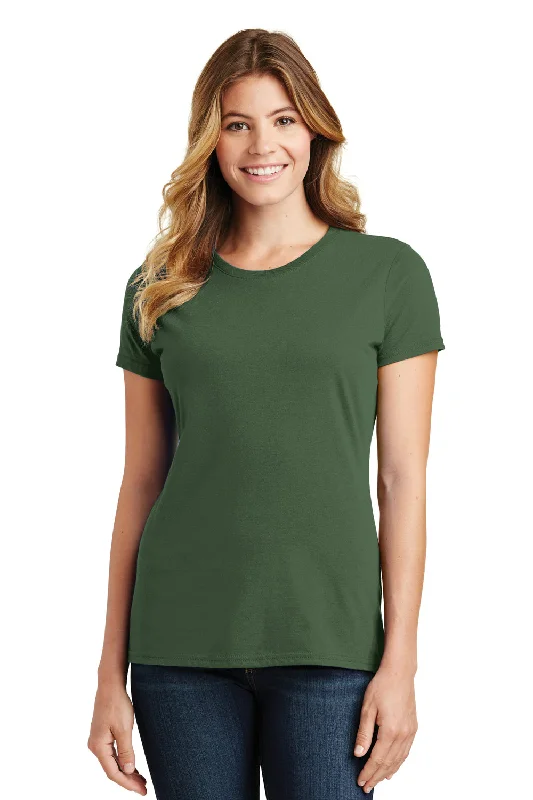 breathable blue T-shirts -Port & Company Womens Fan Favorite Short Sleeve Crewneck T-Shirt - Olive Green - Closeout