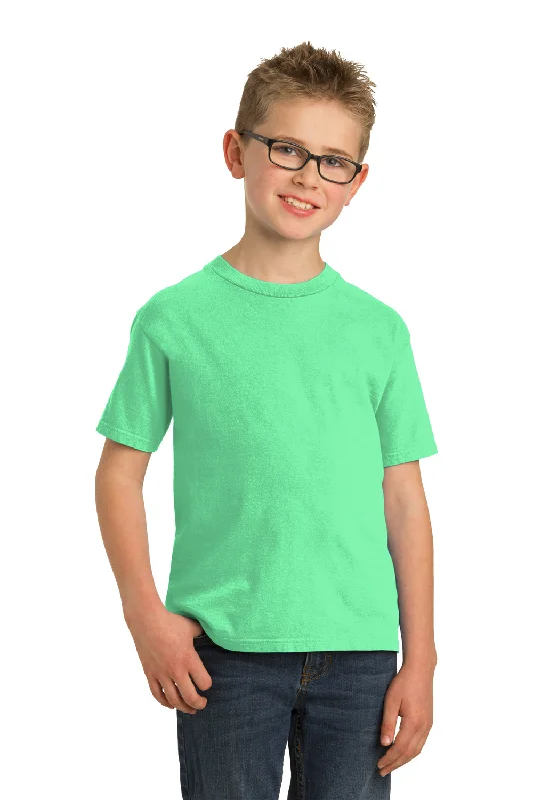 soft grey T-shirts -Port & Company Youth Beach Wash Short Sleeve Crewneck T-Shirt - Jadeite Green