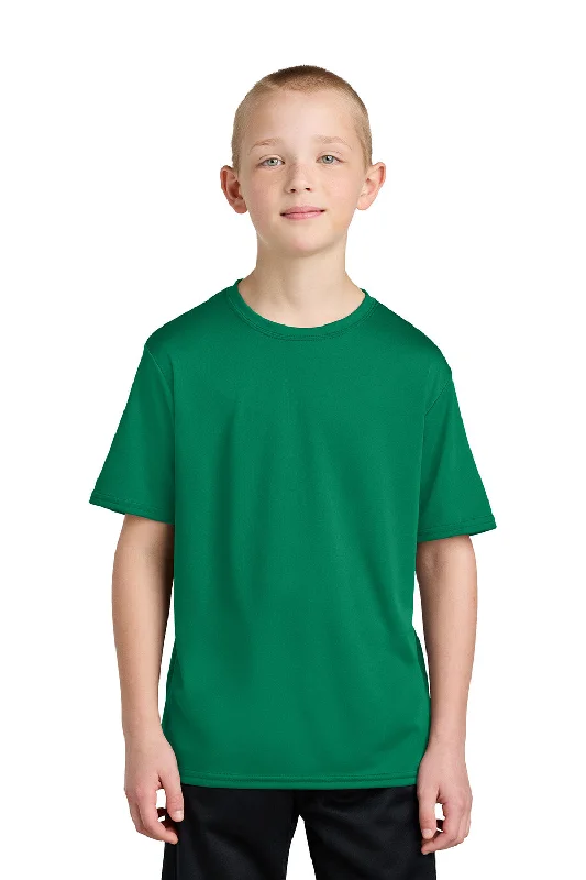 workout brown T-shirts -Port & Company Youth Dry Zone Performance Moisture Wicking Short Sleeve Crewneck T-Shirt - Kelly Green