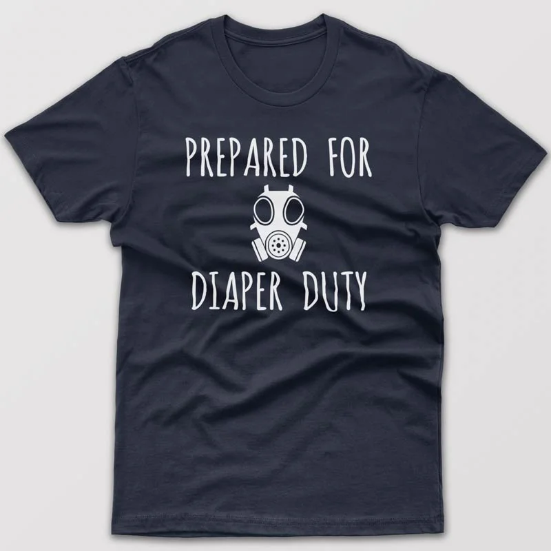 plain indigo T-shirts -Prepared for diaper duties - T-shirt