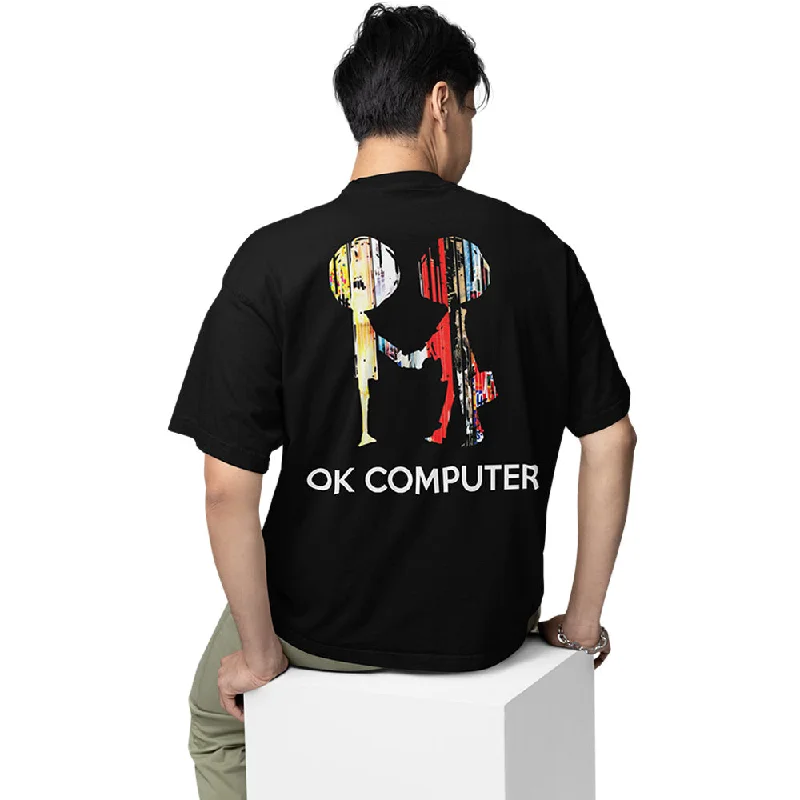 oversized orange T-shirts -Radiohead Oversized T shirt - OK Computer