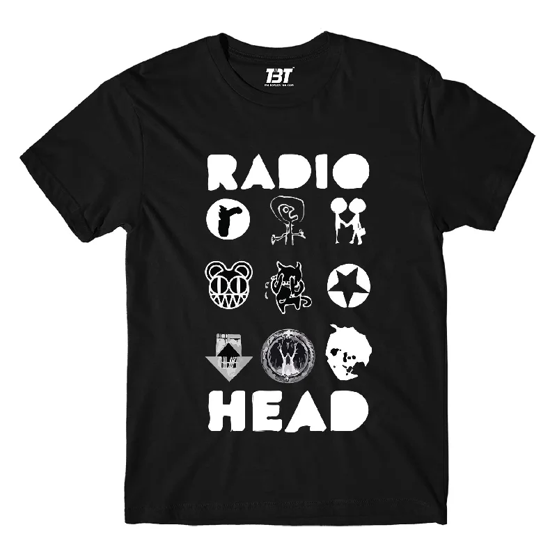 V-neck pink T-shirts -Radiohead T shirt - Album Arts