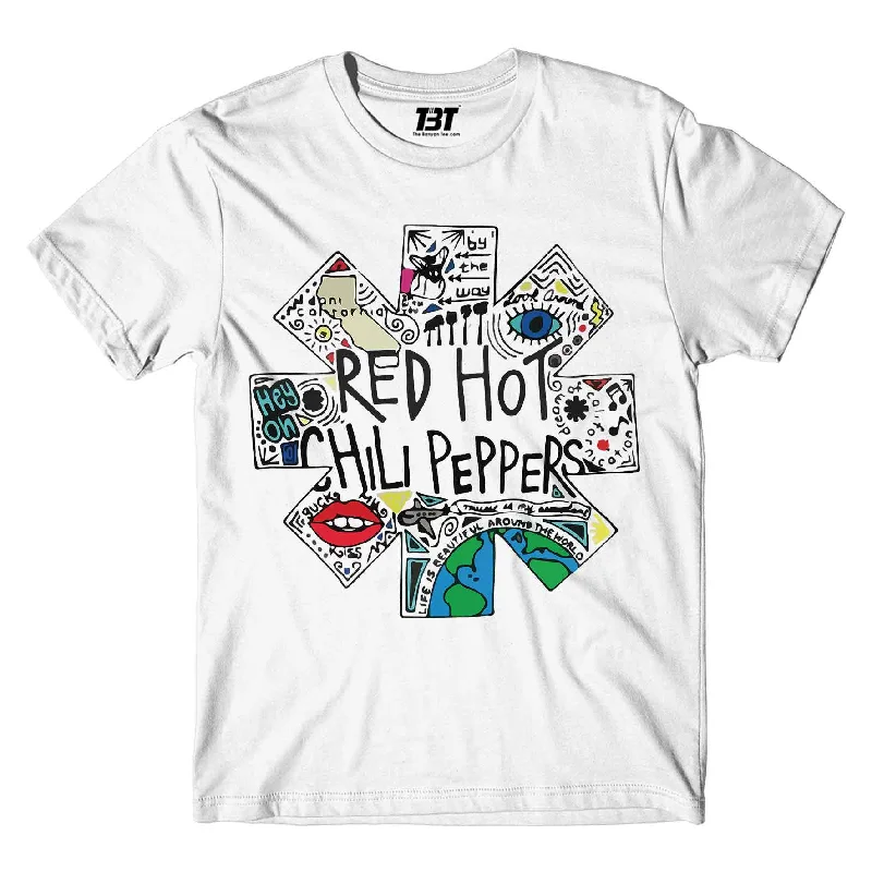 travel grey T-shirts -Red Hot Chili Peppers T shirt - Doodle