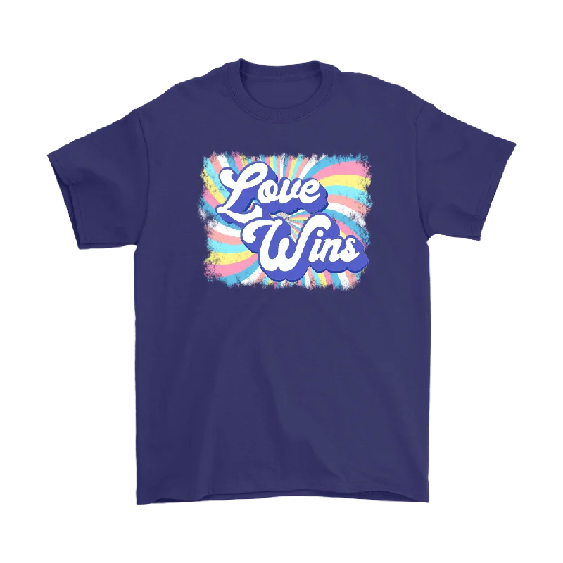 pocket beige T-shirts -Retro LOVE WINS Men's T-Shirt