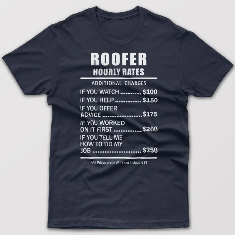 classic black T-shirts -Roofer Hourly Rates - T-shirt