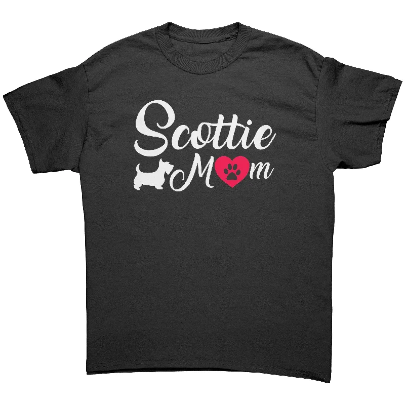 bright maroon T-shirts -Scottie Mom Unisex T-Shirt