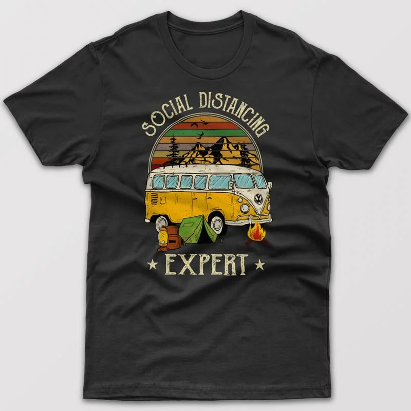 retro indigo T-shirts -Social Distancing Expert - T-shirt