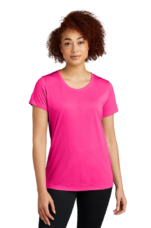 men’s orange T-shirts -Sport-Tek Womens Competitor Moisture Wicking Short Sleeve Scoop Neck T-Shirt - Neon Pink