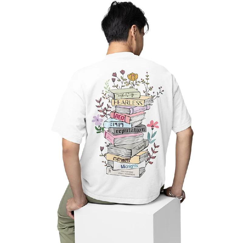 soft-touch beige T-shirts -Taylor Swift Oversized T shirt - The Tale Of Tunes