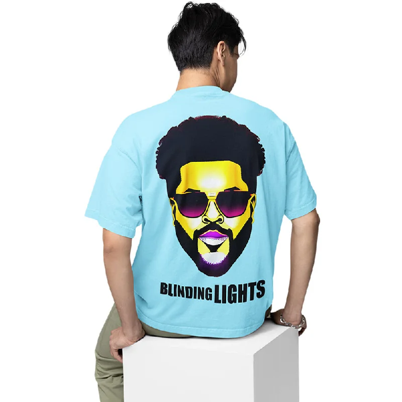 cotton maroon T-shirts -The Weeknd Oversized T shirt - Blinding Lights