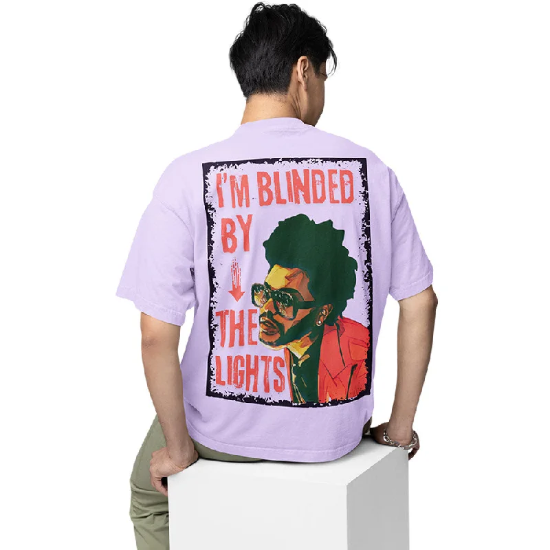 organic maroon T-shirts -The Weeknd Oversized T shirt - I'm Blinded By The Lights