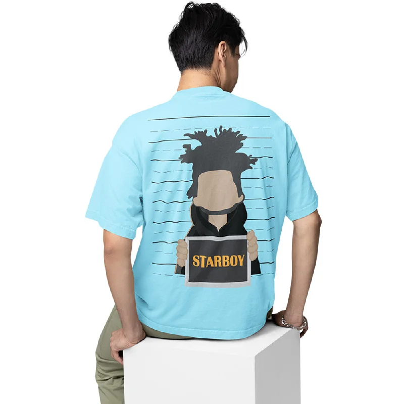 plain white T-shirts -The Weeknd Oversized T shirt - Starboy