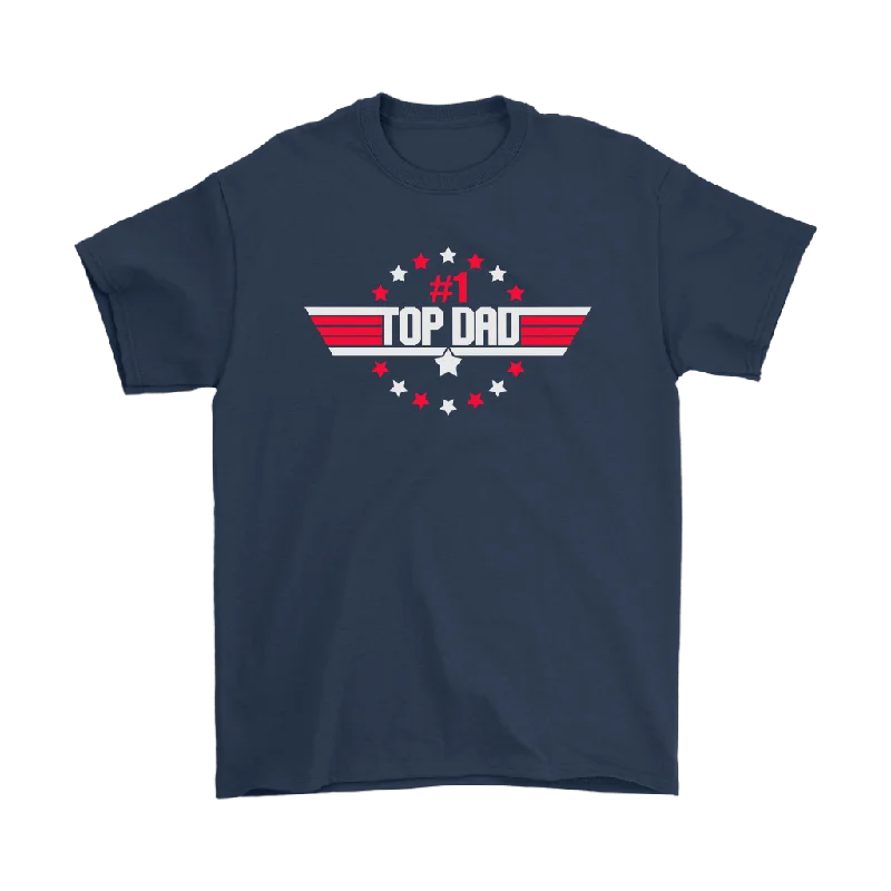 plus-size red T-shirts -TOP DAD Father's Day T-Shirt, Top Gun, Gift for Dad