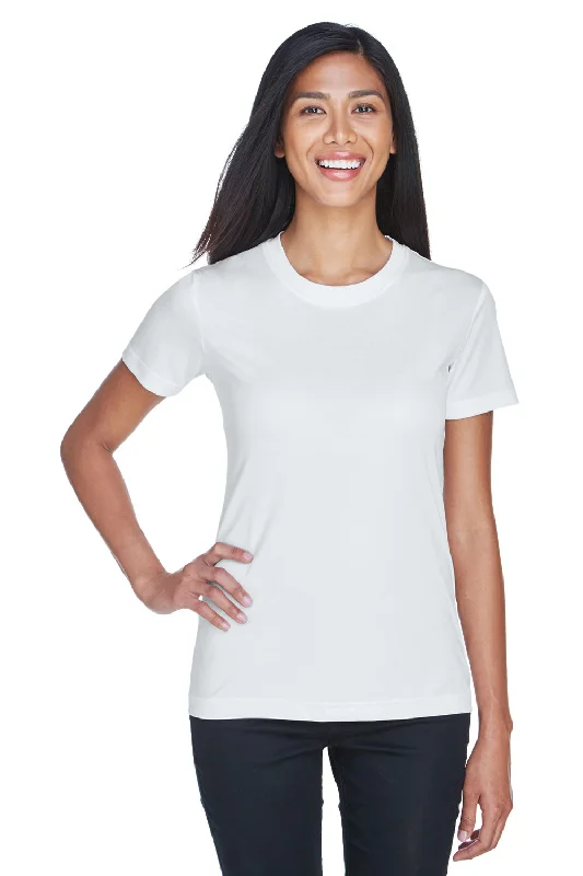 pocket beige T-shirts -UltraClub Womens Cool & Dry Performance Moisture Wicking Short Sleeve Crewneck T-Shirt - White