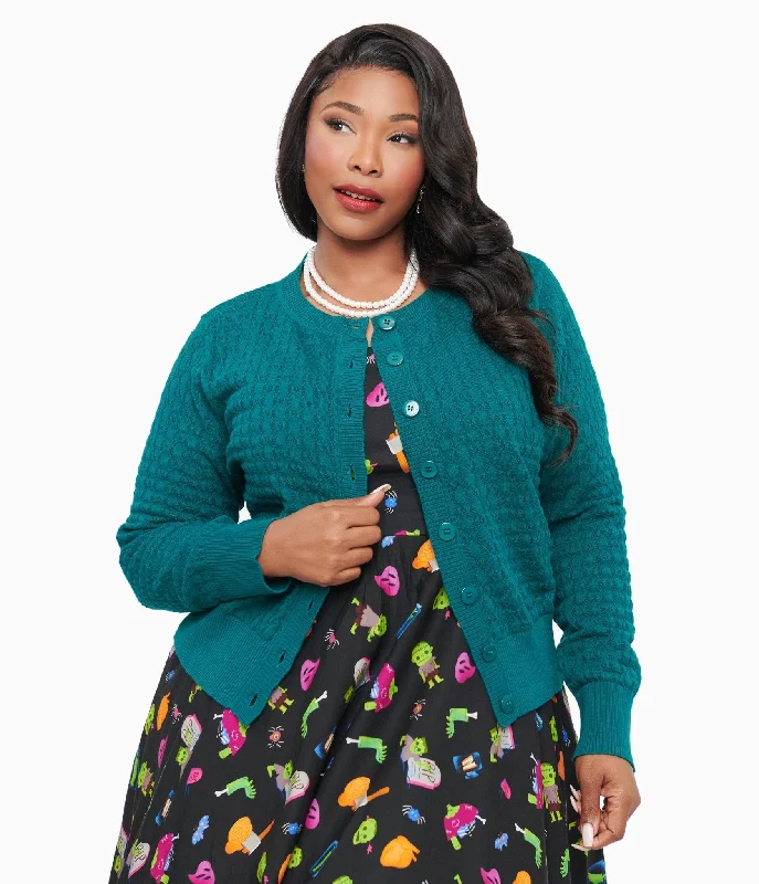 cardigan cozy knit -Banned Plus Size 1950s Green Katie Cardigan