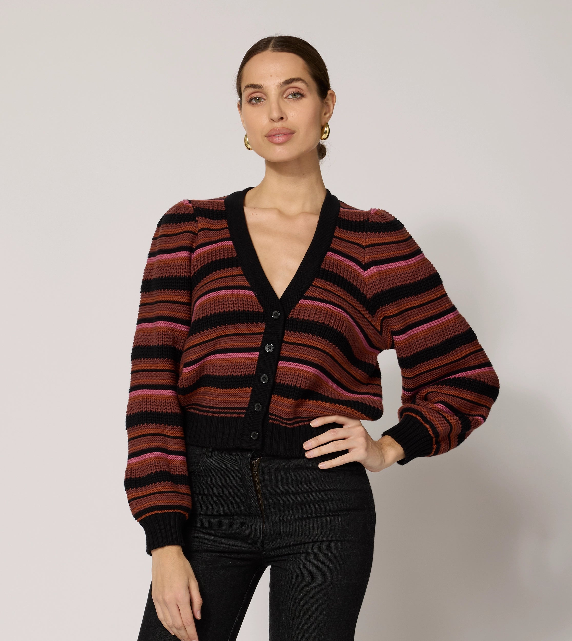 cardigan wine red -Bethany Cardigan | Multi