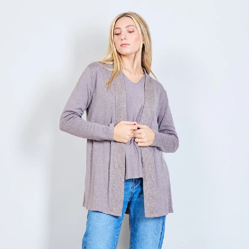 cardigan thick yarn -Cardigan with lurex details wholesale