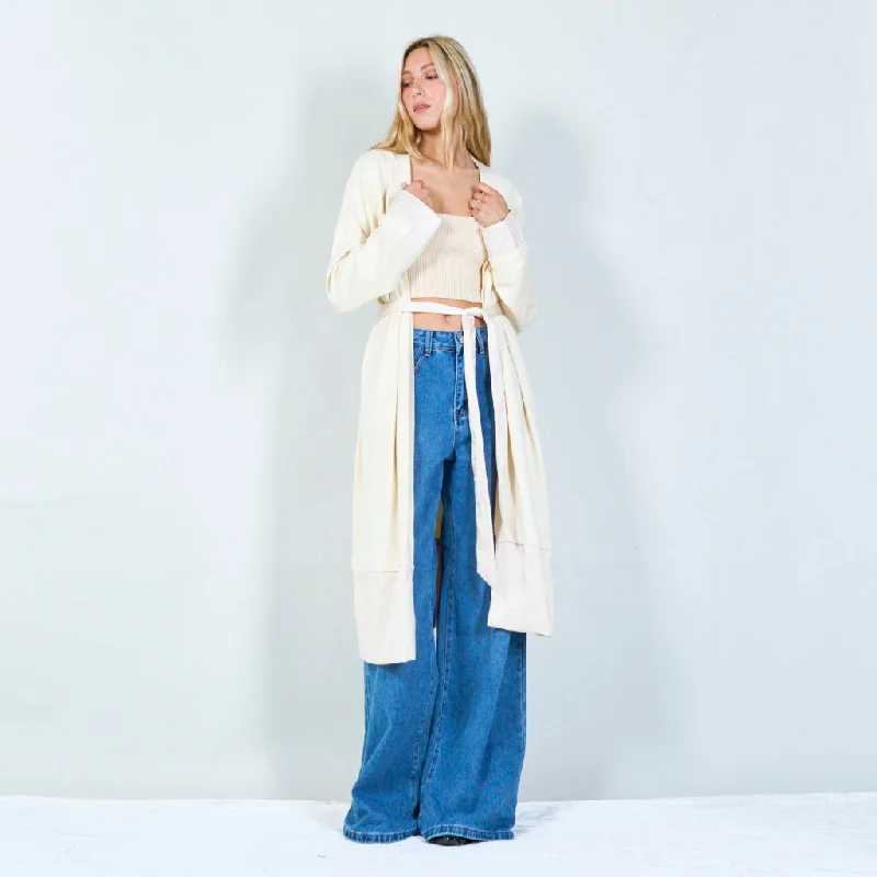 cardigan for events -Elegant long belted cardigan wholesale