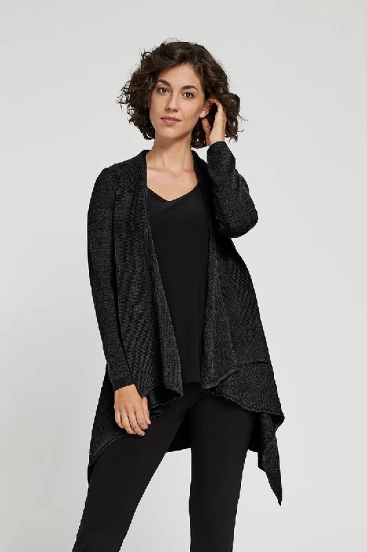 cardigan chunky yarn -Garland Cardi | Black