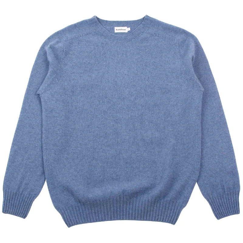 pullover sweater for fall -Lost & Found Lambswool Sweater Blue Magic