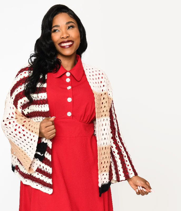 cardigan for casual days -Multicolor Stripe Open Cardigan